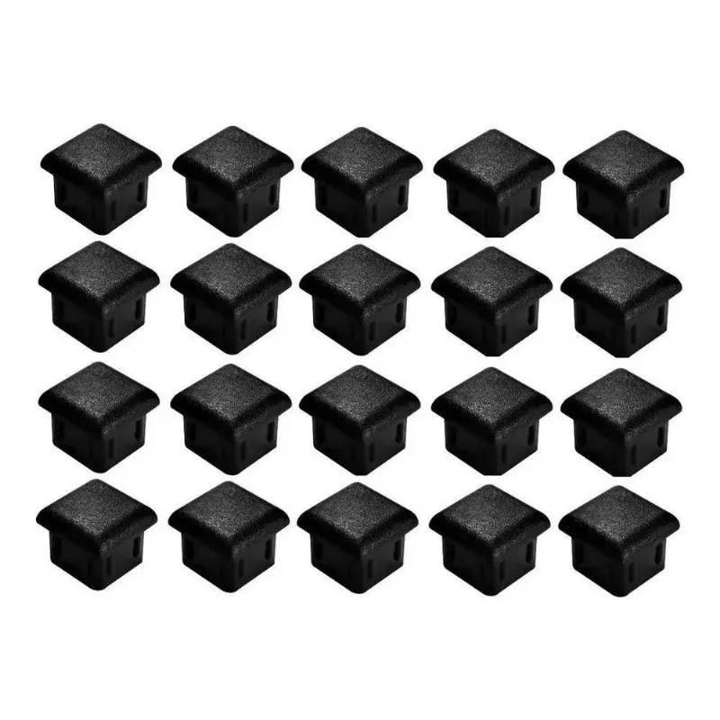 100 Tampas Plásticas Metalon 30x30 Preta Ponteira Interna