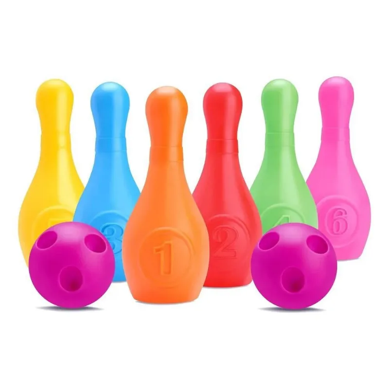 10x Boliche Kids Macio Em Vinil Borracha 6 Pinos