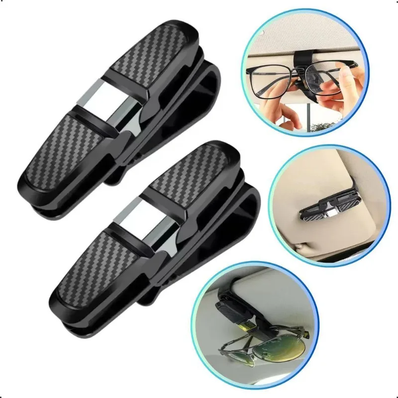 10x Kit 2 Porta Óculos Carro Suporte Quebra Sol Veicular Cl