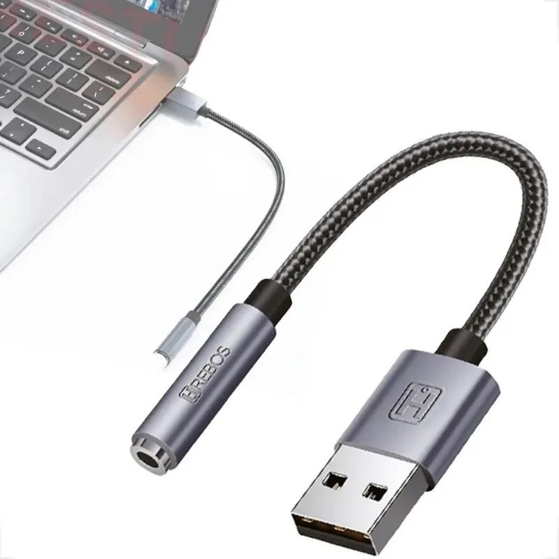 Placa De Som Adaptador Usb P3 Fone Microfone Pc Notebook
