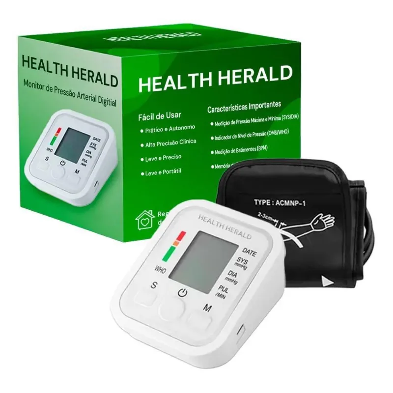 Aparelho De Medir Pressão De Braço Eletrico Cor Branco Healt