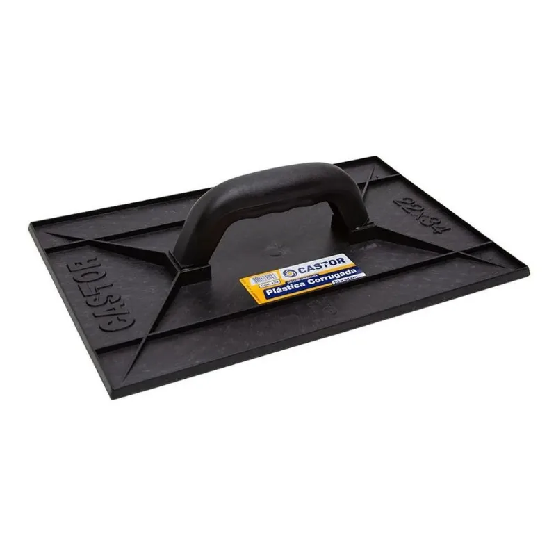 Desempenadeira Plástica Pvc 22x34cm Corrugada Preta - Castor