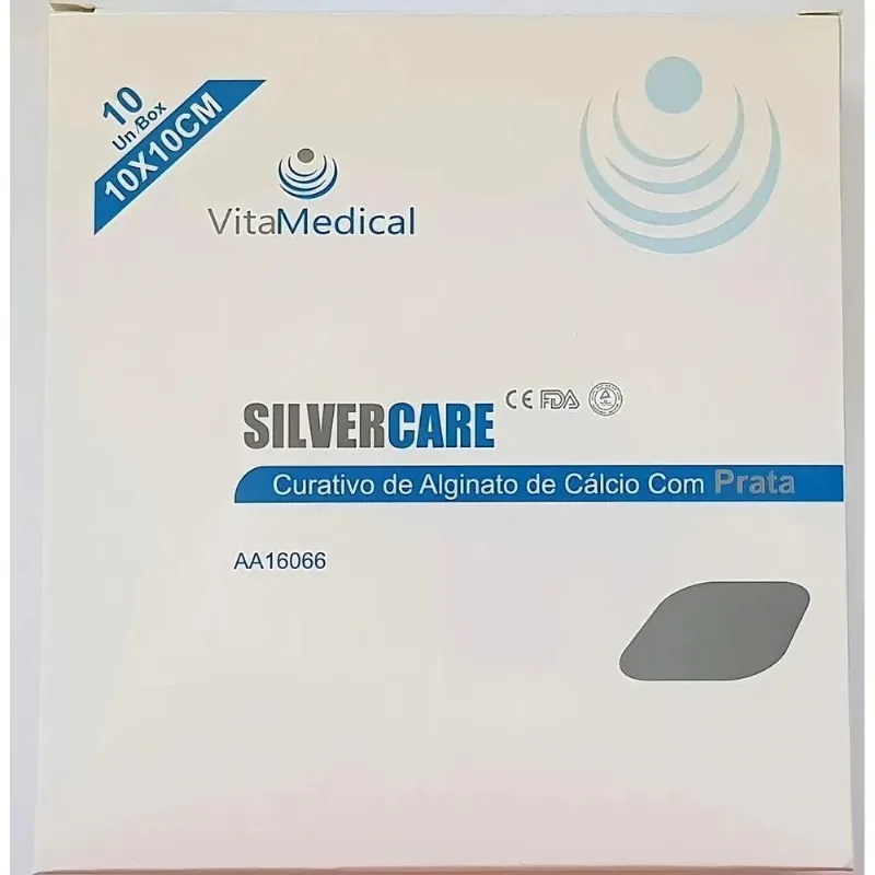 Curativo Silvercare Alginato De Cálcio Com Prata 10x10cm Vit