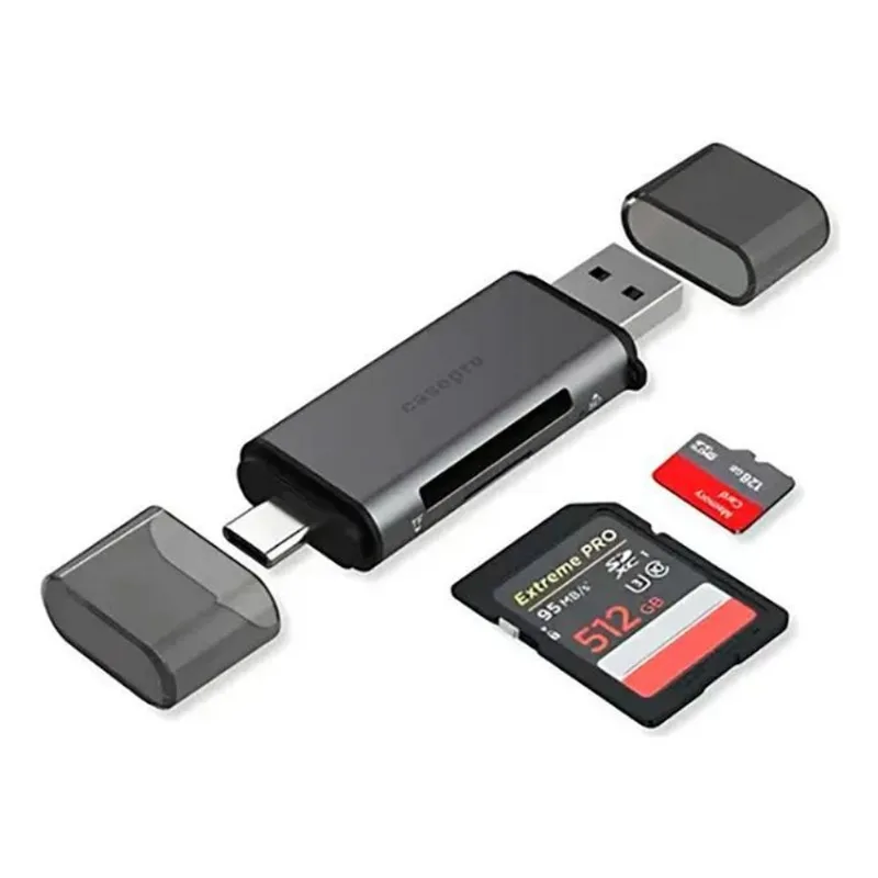 5x Adaptador Leitor Cartão De Memória Micro Sd 2 Em 1 Otg Us