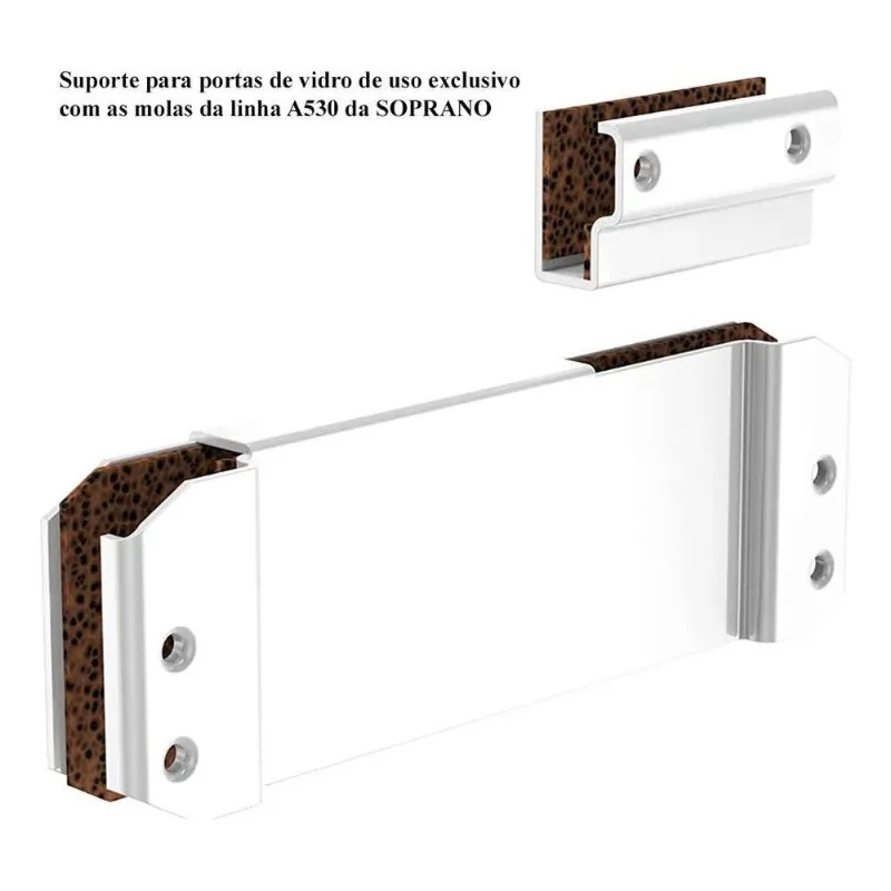 3x Suporte Mola Aérea Para Mola Soprano A530 Para Porta Vidr
