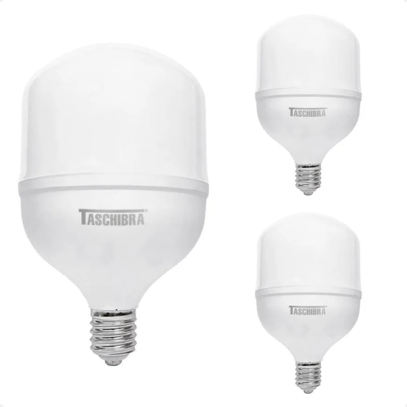 Kit 3 Lâmpadas LED TKL 80W E40 6500K Branco Frio Bivolt Taschibra