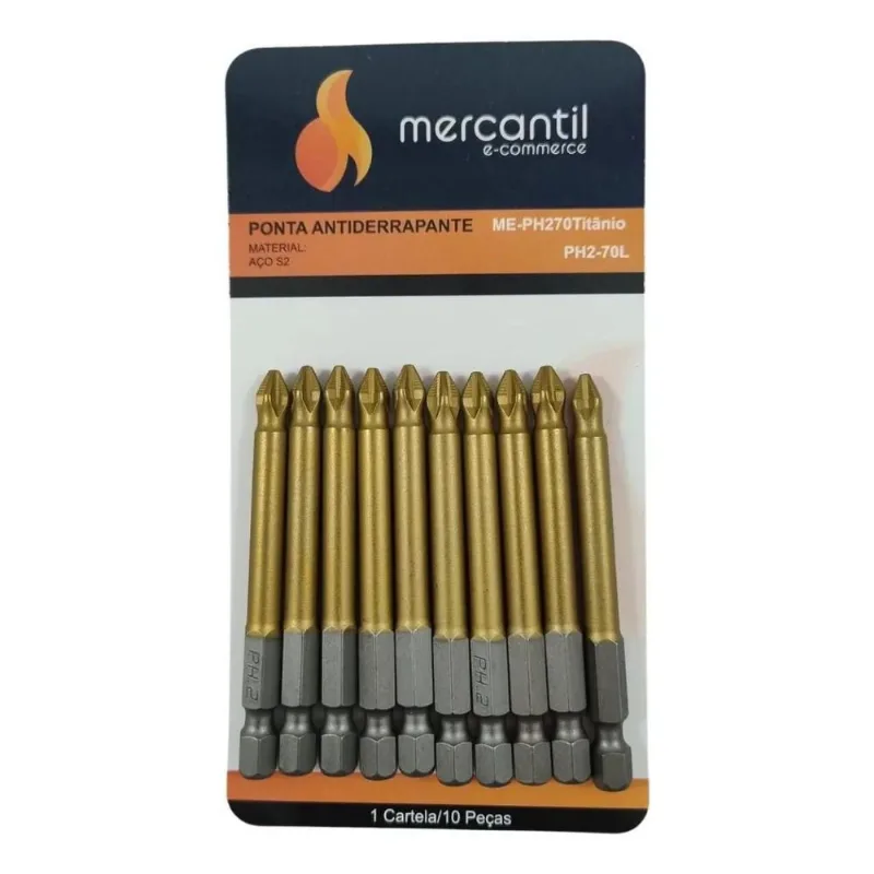 5x Ponteira Magnética Titânio Ph2 70mm - 10 Unidades