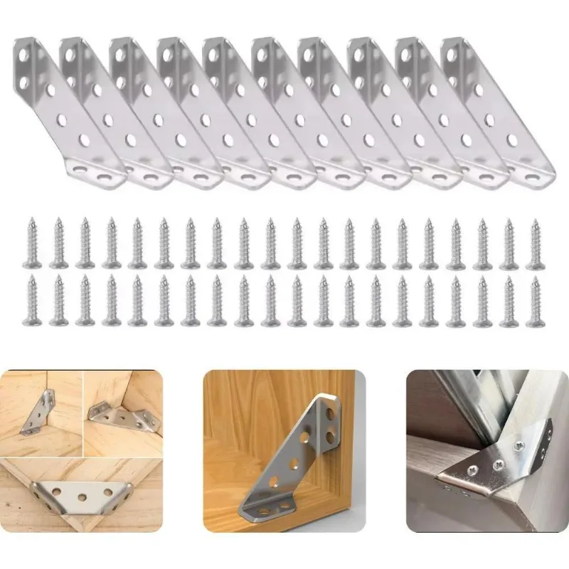 Conector De Canto Aço Inoxidável Para Móveis Universal 10pcs