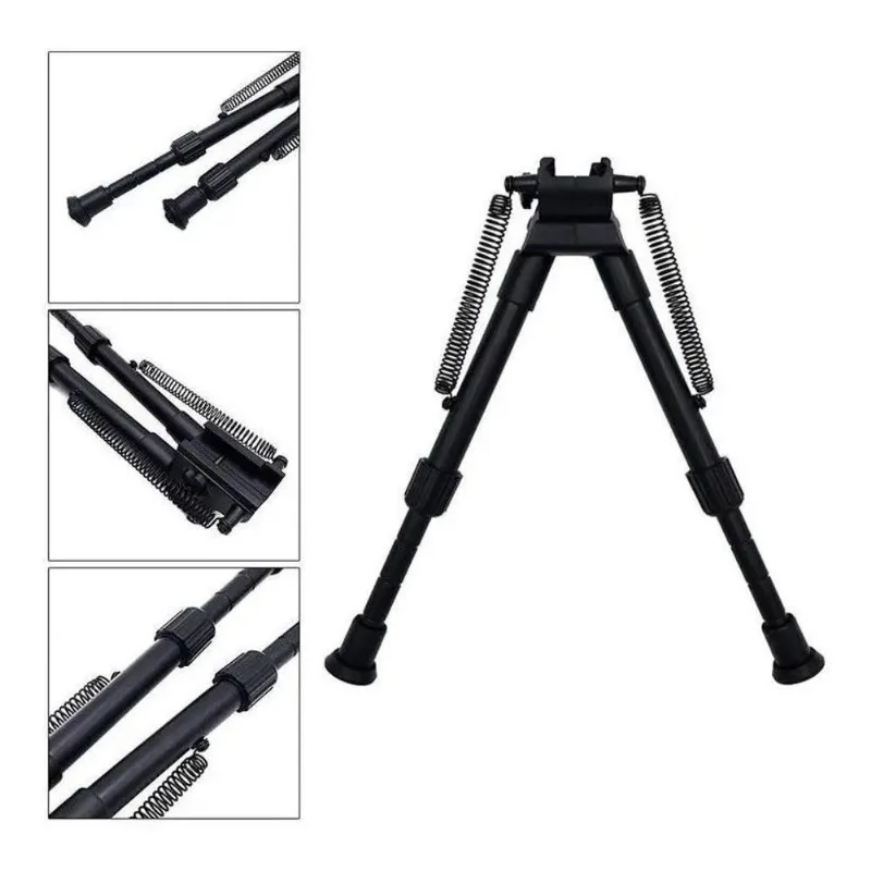 10x Bipé Tático Sniper Retrátil 20mm Regulável Em Pvc Rígido