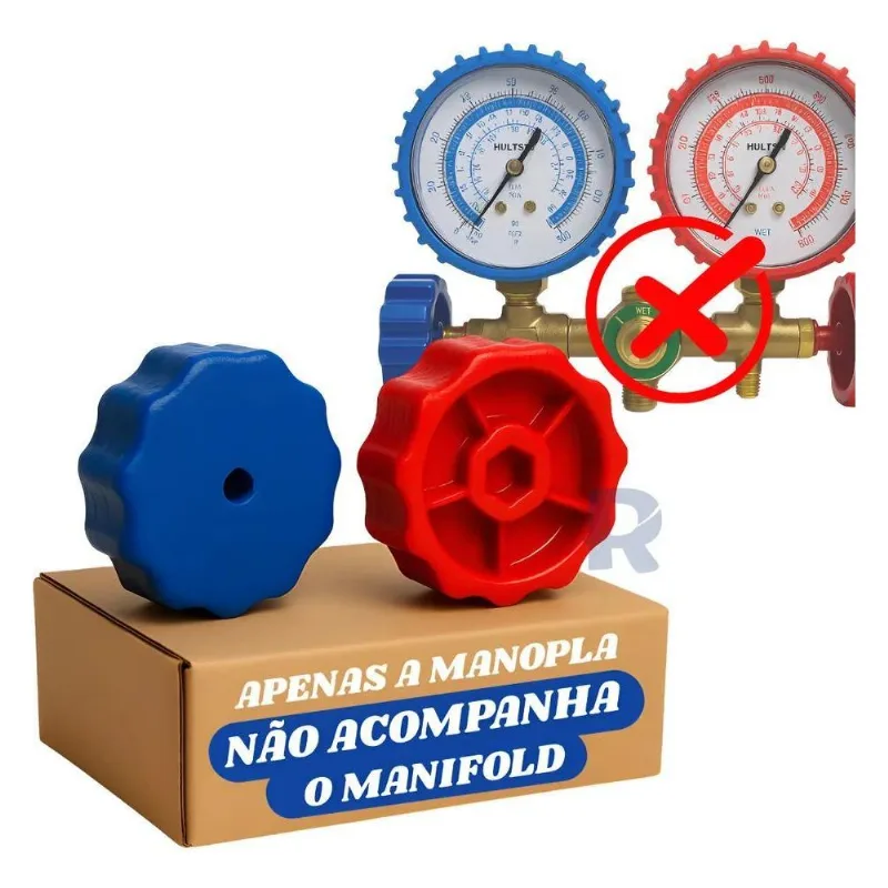 2 Manopla Registro Volante Reforçado P Manifold Refrigeração