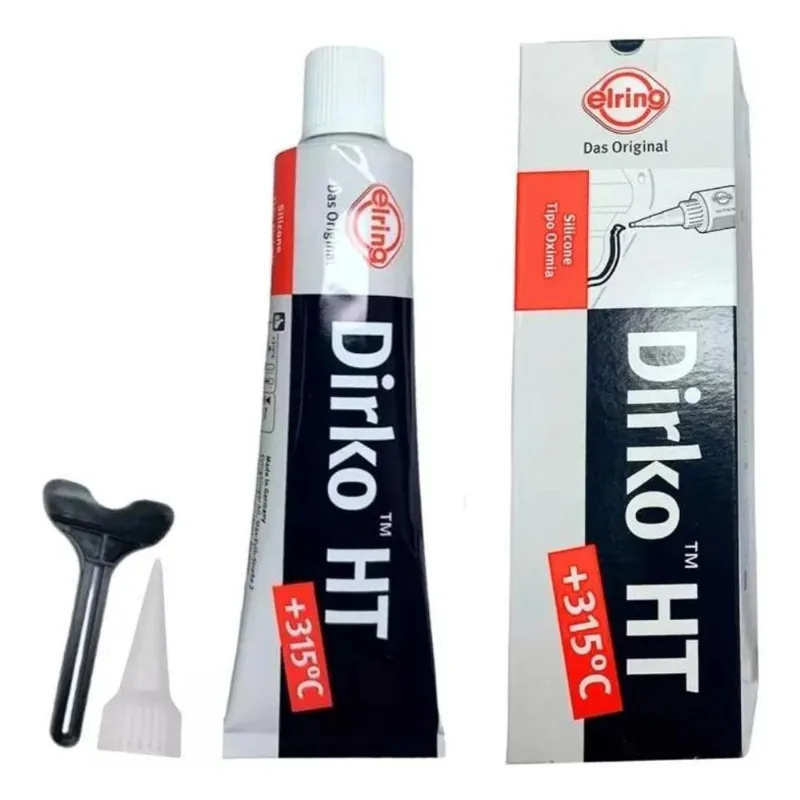 5x Cola Silicone Preta Black Motor Alta Temperatur Dirko Elr
