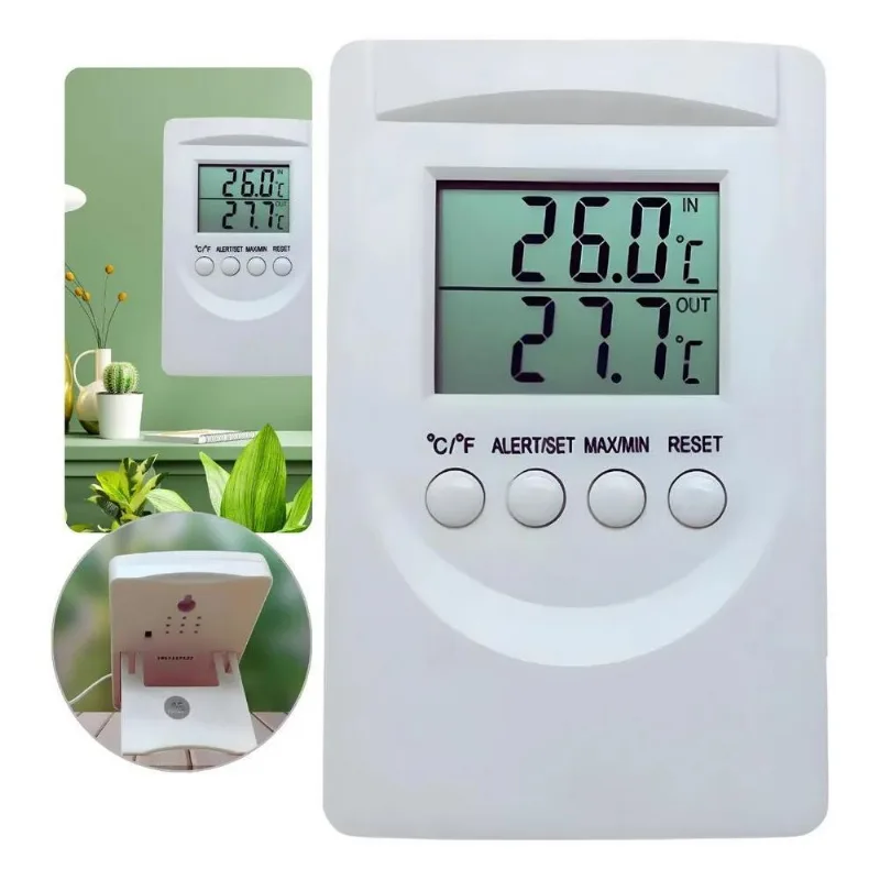 10x Termômetro Digital Max Min Interno Externo Cabo 1,8 Me