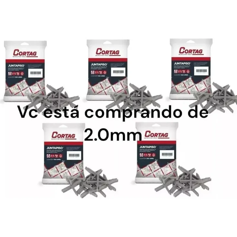 Espaçador Juntapiso Porcelanato Cruzeta 1.000 Peças Cort 2mm