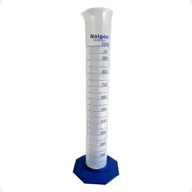 5x Proveta Graduada De Plástico 1000ml Com Base - Nalgon