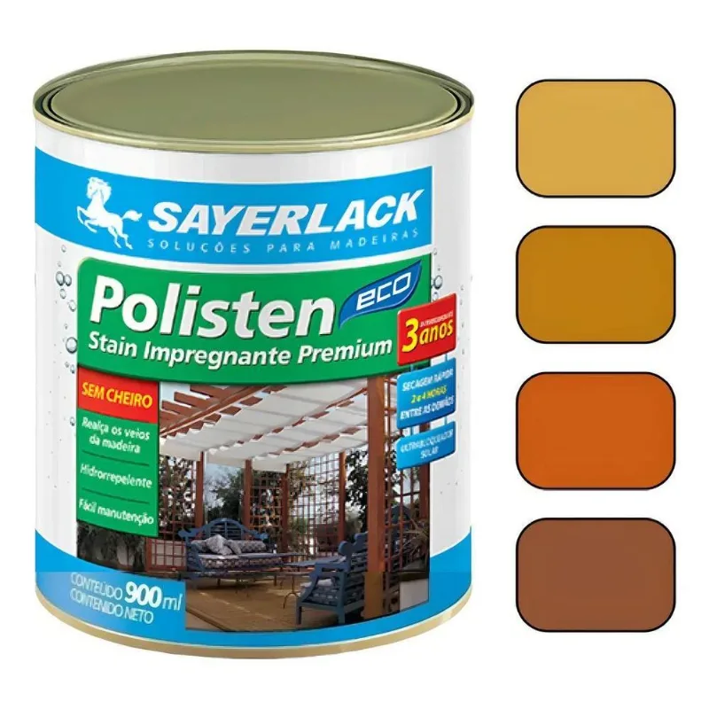 5x Verniz Polisten Base Água Acqua Eco Sayerlack 900ml Cores