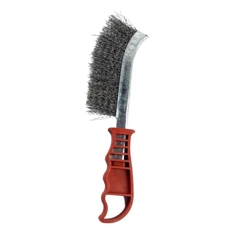 Escova De Aço Carbono Manual Cabo Plastico