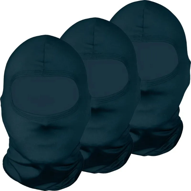 Kit 3 Touca Ninja Toca Balaclava Bandana Com Uv Azul-marinho