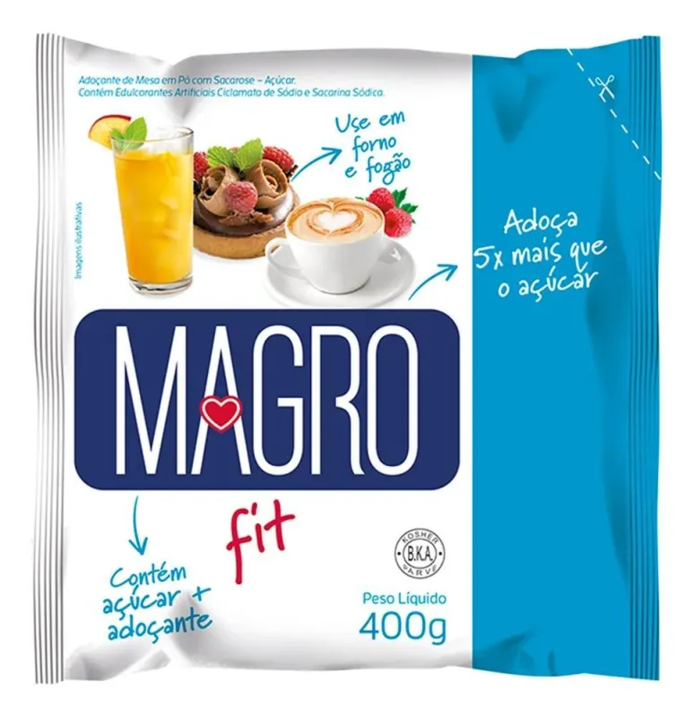 5x Açúcar Light Em Pó Adoçante - Magro Fit - Forno E Fogão - Não Informado - Mercearia