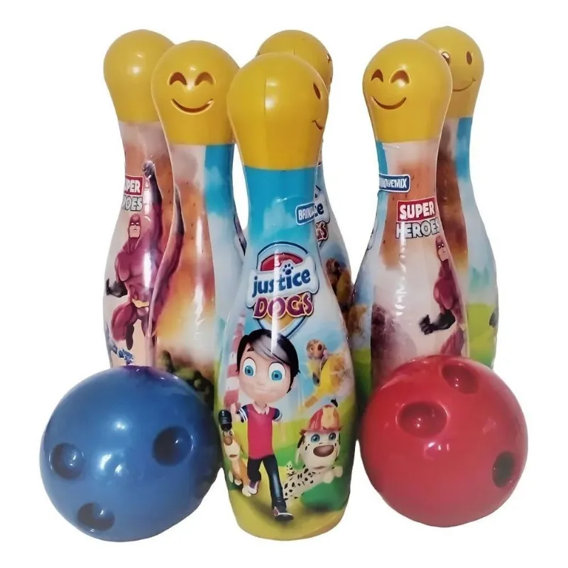 Super Jogo De Boliche Infantil Educativo 6 Pinos E 2 Bolich