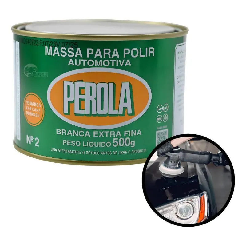 Pérola Massa De Polir N 2 Extra Fina 500g Cor Branca