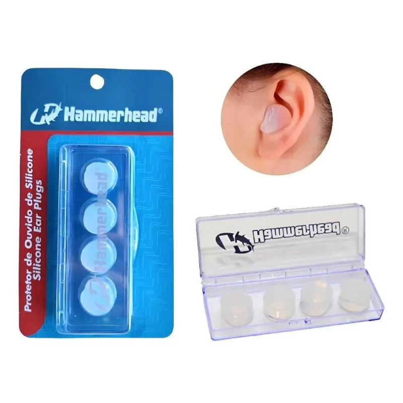 Protetor De Ouvido De Silicone Hammerhead Transparente