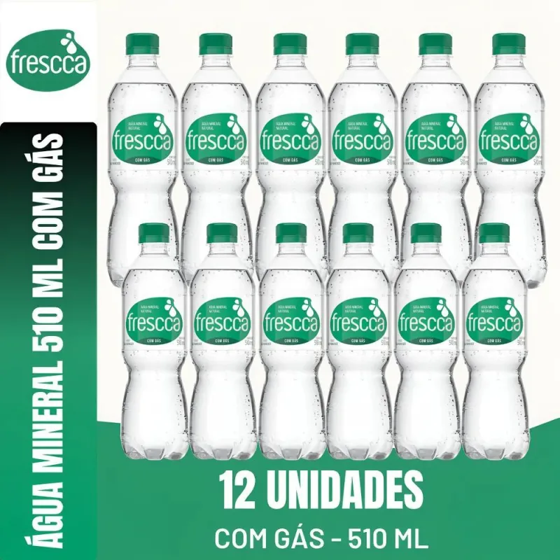 Água Mineral Com Gás Garrafa 510 Ml - Pack 12 Unidades - Não Informado - Bebidas