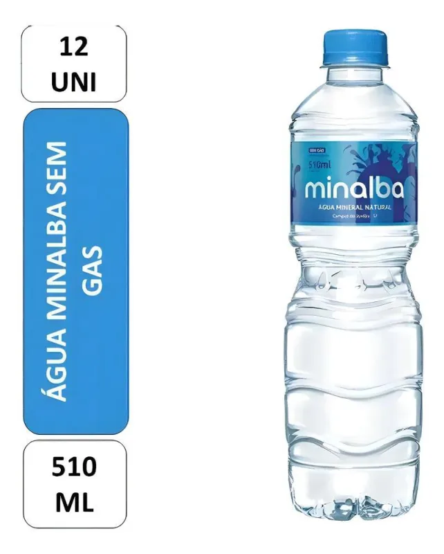 Água Mineral Natural 510ml Kit 12 Unidades Minalba - Não Informado - Bebidas