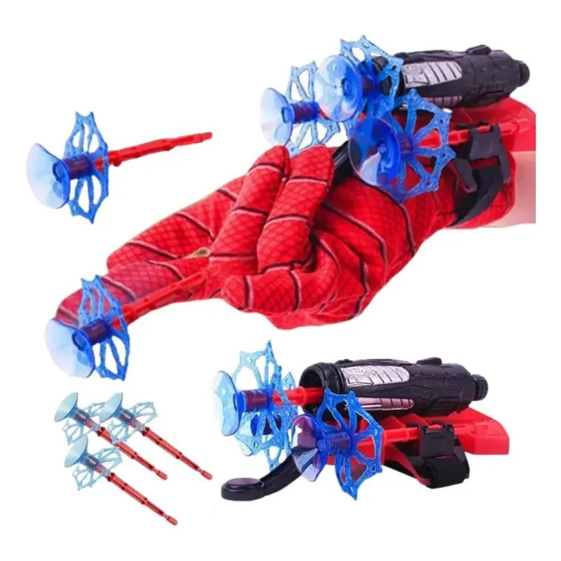 2x Luva Lança Teia Homem Aranha Brinquedo Presente Meninos T
