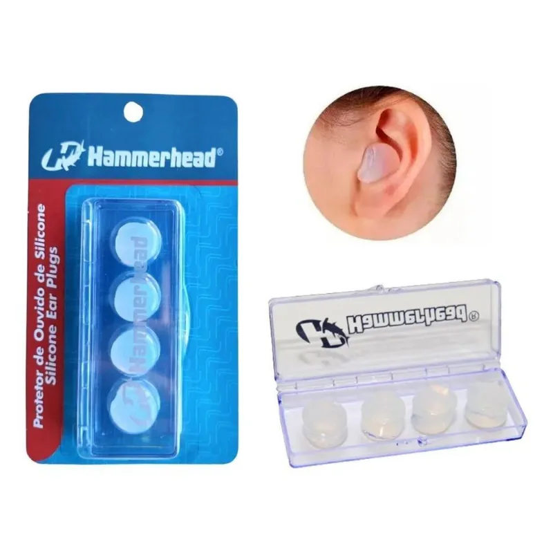 2x Protetor De Ouvido De Silicone Hammerhead Transparente