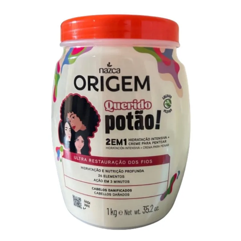 Creme Pentear 2 Em 1 Querido Potão Cabelos Danificados 1Kg