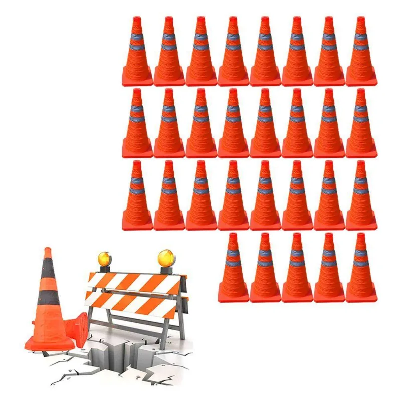 Cone Retratil Flexivel Su-cone3-1 Refletivo Laranja Leva Pra Casa 23cm 29 Unidades