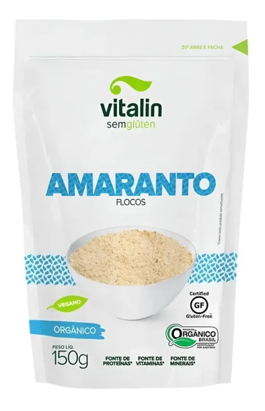 5x Flocos De Amaranto Orgânico Vitalin Pouch 150g - Não Informado - Mercearia