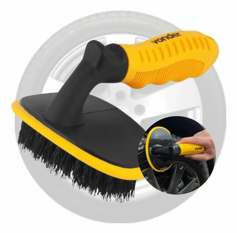 5x Escova Limpa Rodas Pneus Carro Bicicleta E Moto