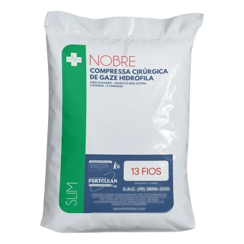 Nobre Slim 13 Fios Compressas De Gazes Pacote Com 240gr Algo
