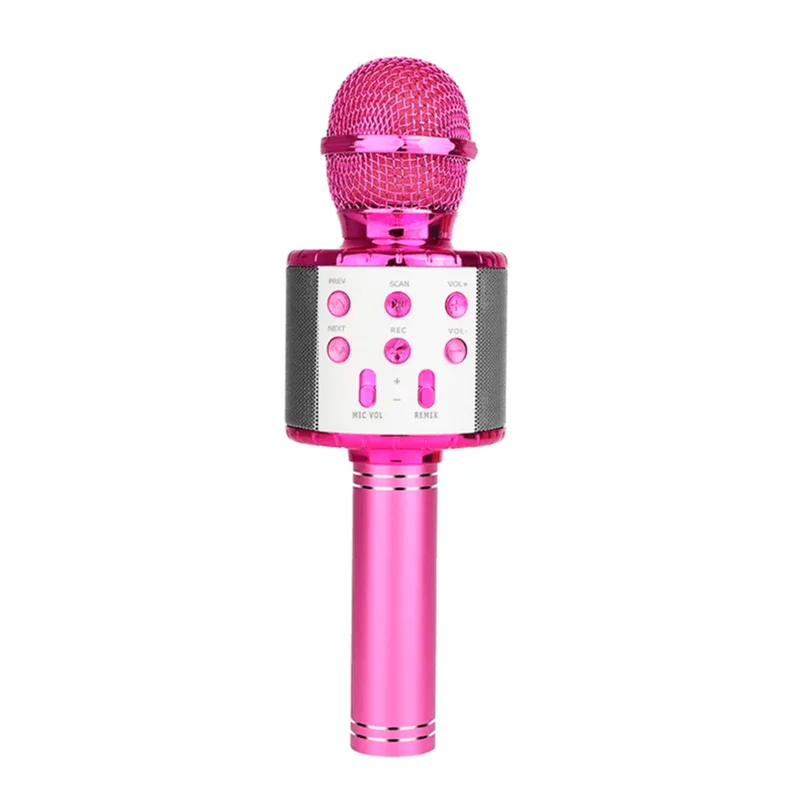 Microfone Bluetooth Karaokê Sem Fio Recarregável Rosa Pink