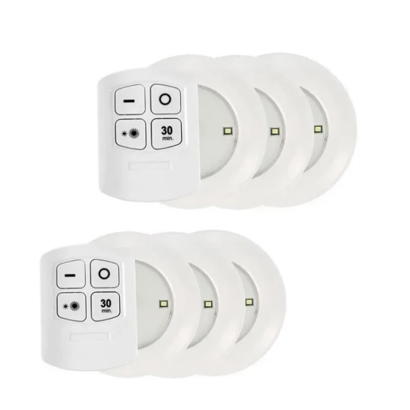 Kit 6 Luminárias Led Spot Sem Fio Controle Remoto A Pilha - Não Disponível - Construção E Ferramentas