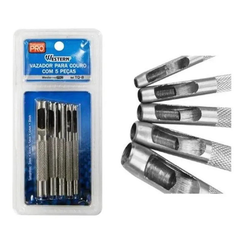 5x Vazador Furador Couro Borracha Eva Feltro Papel 3 A 8 Mm