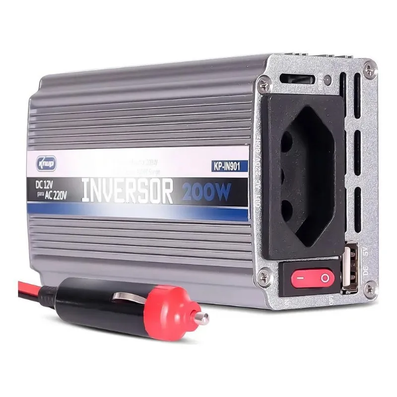 5x Inversor Tensão 12v 220v 200w Veicular Transformador Toma
