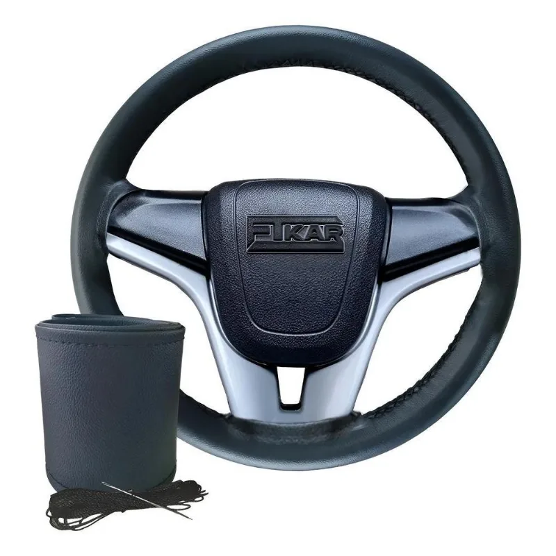 Capa De Volante Universal Automotiva Couro Kit Costura Pr Li