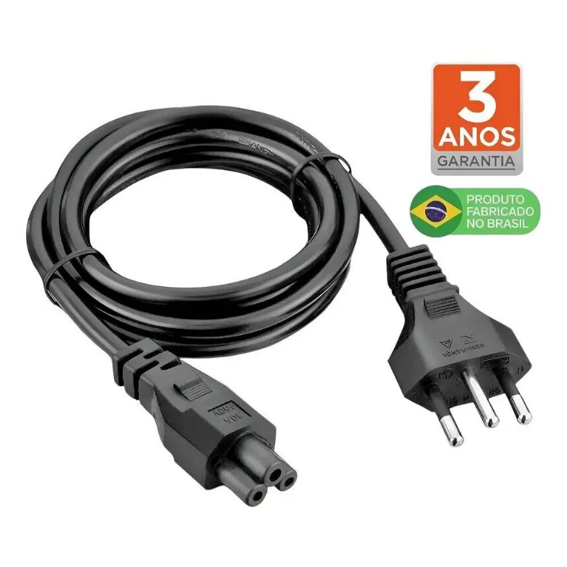 Plus Do Brasil Cabo De Força Tripolar Para Fonte Notebook Tv