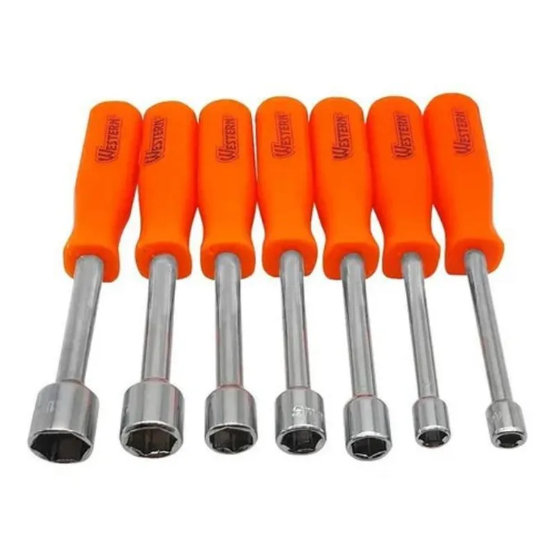 5x Jogo De Chave Canhão Sextavada Com 7 Peças De 5 A 13 Mm