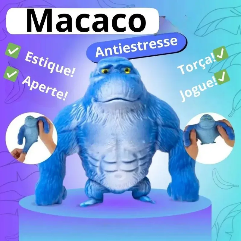 Macaco Antiestresse Indestrutível 16cm: Alívio Rá - Vermelho