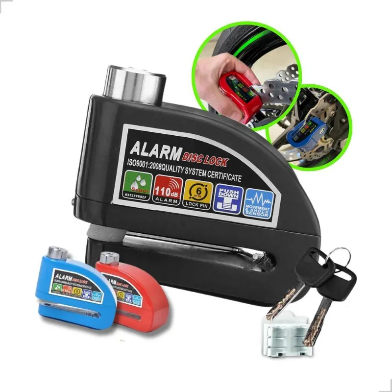 Trava Cadeado De Freio Disco Com Alarme Sonoro Para Moto