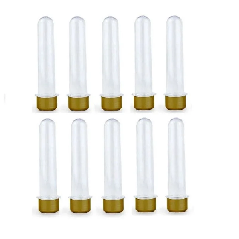 Kit 10 Tubete Dourado 12cm Acrílico p/ Personalizar Festa