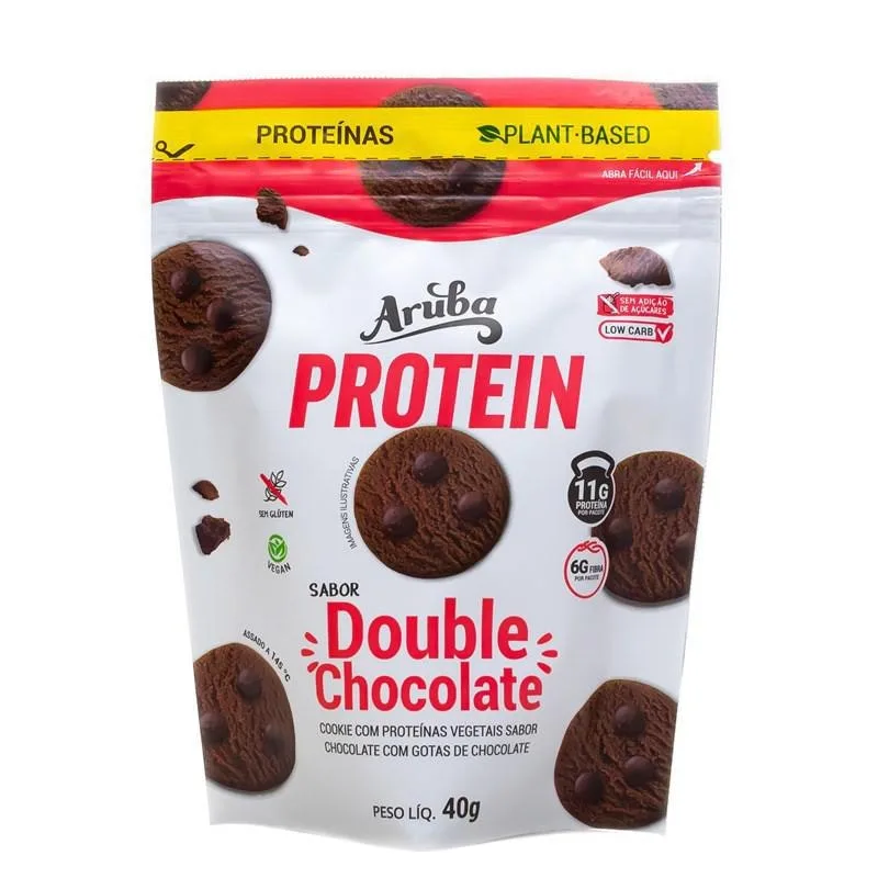 Kit 10 Saquinhos Cookie Aruba Protein Double Chocolate 40G - Não Informado