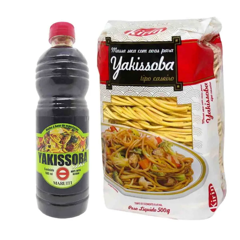 Kit Macarrão p/ Yakissoba Kirin 500g + Molho Maruiti 500ml