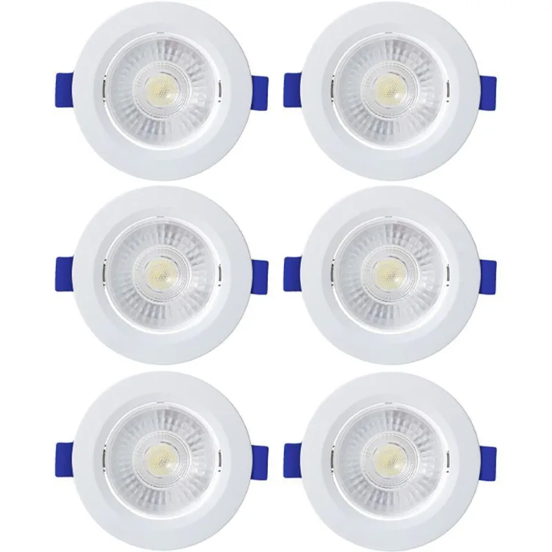 Kit 6 Spot De Led Embutir Slim Mr11 Redondo 3w Bivolt 3000k Quente