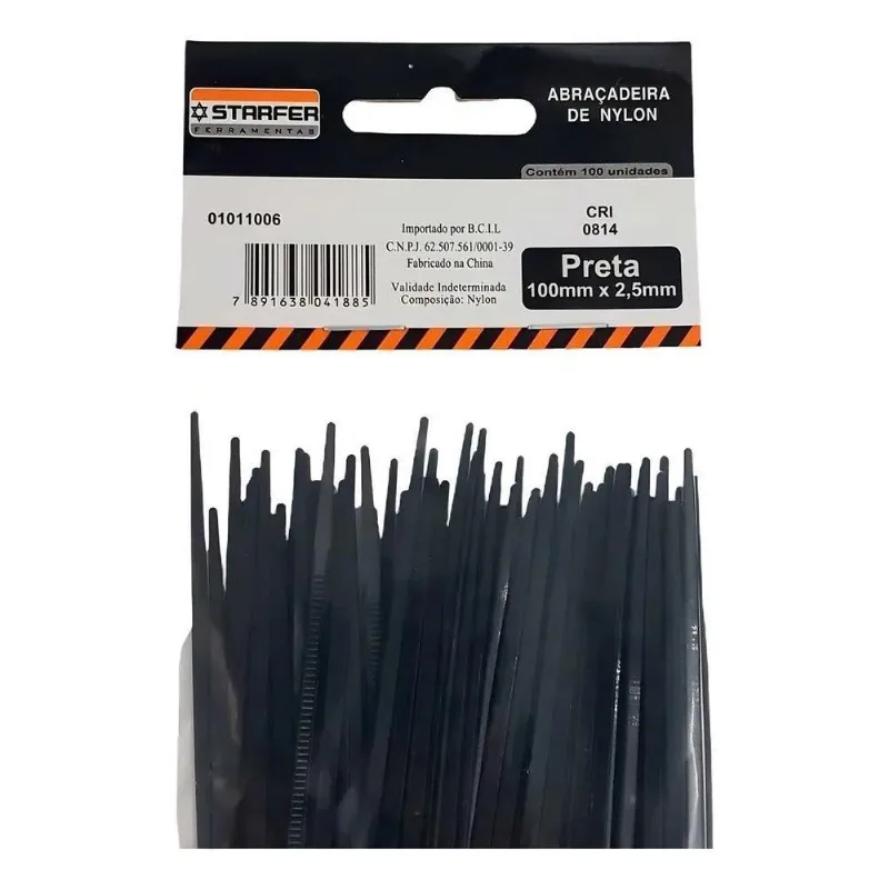5x 100 Abraçadeiras Nylon Fita Plástica Enforca Gato 2,5x100