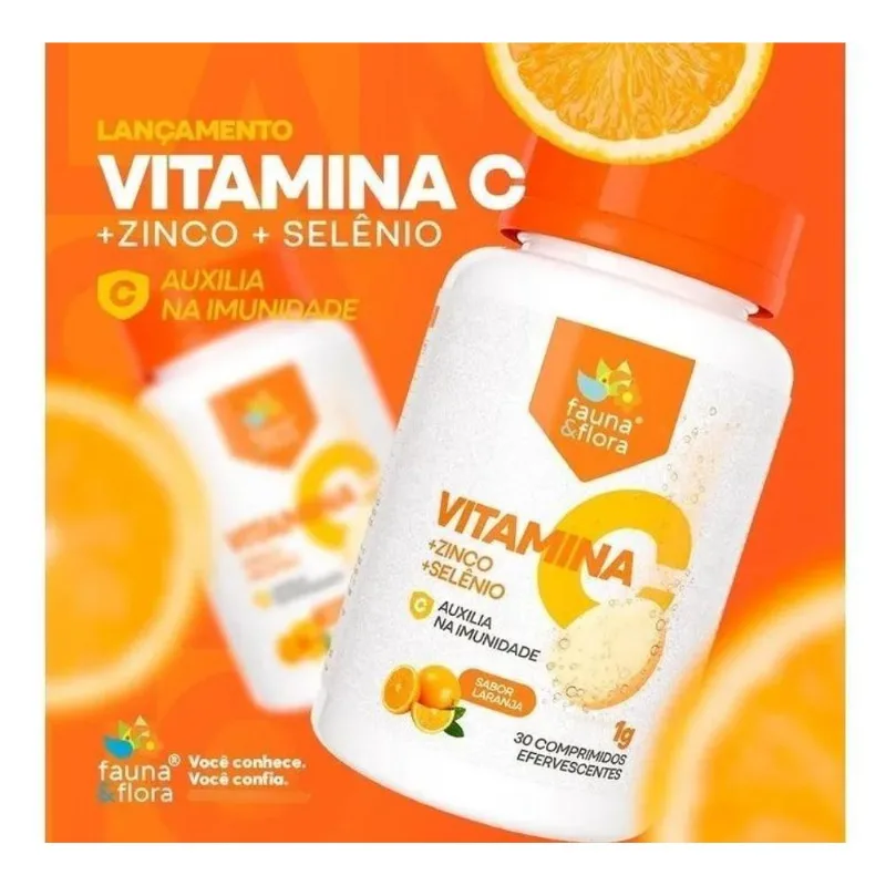 5x Vitamina C Com Zinco E Selênio 3,6g Efervescente 30 Pasti