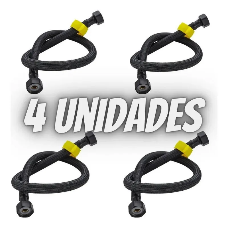 Rabicho Flexivel 50 Cms Engate Mangueira Trançado Aço Inox A